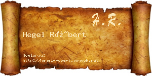 Hegel Róbert névjegykártya